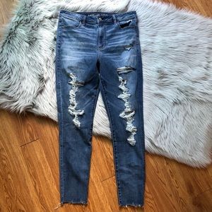 ae next level distressed super hi rise jegging 14